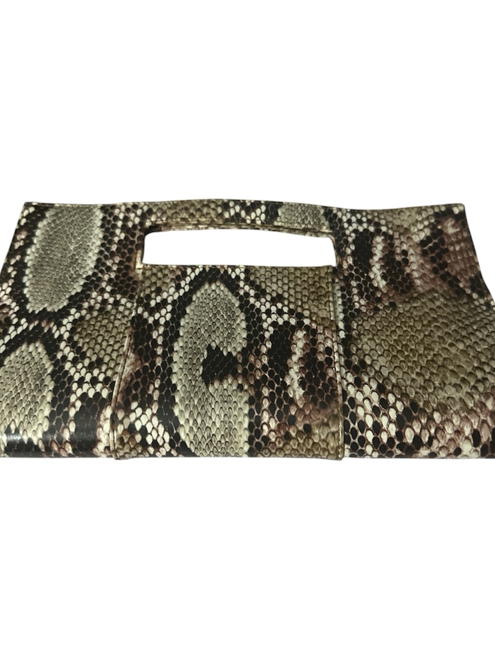 NWOT Charming Charlie Snake-Print Clutch in Brown and Black cute 🥰